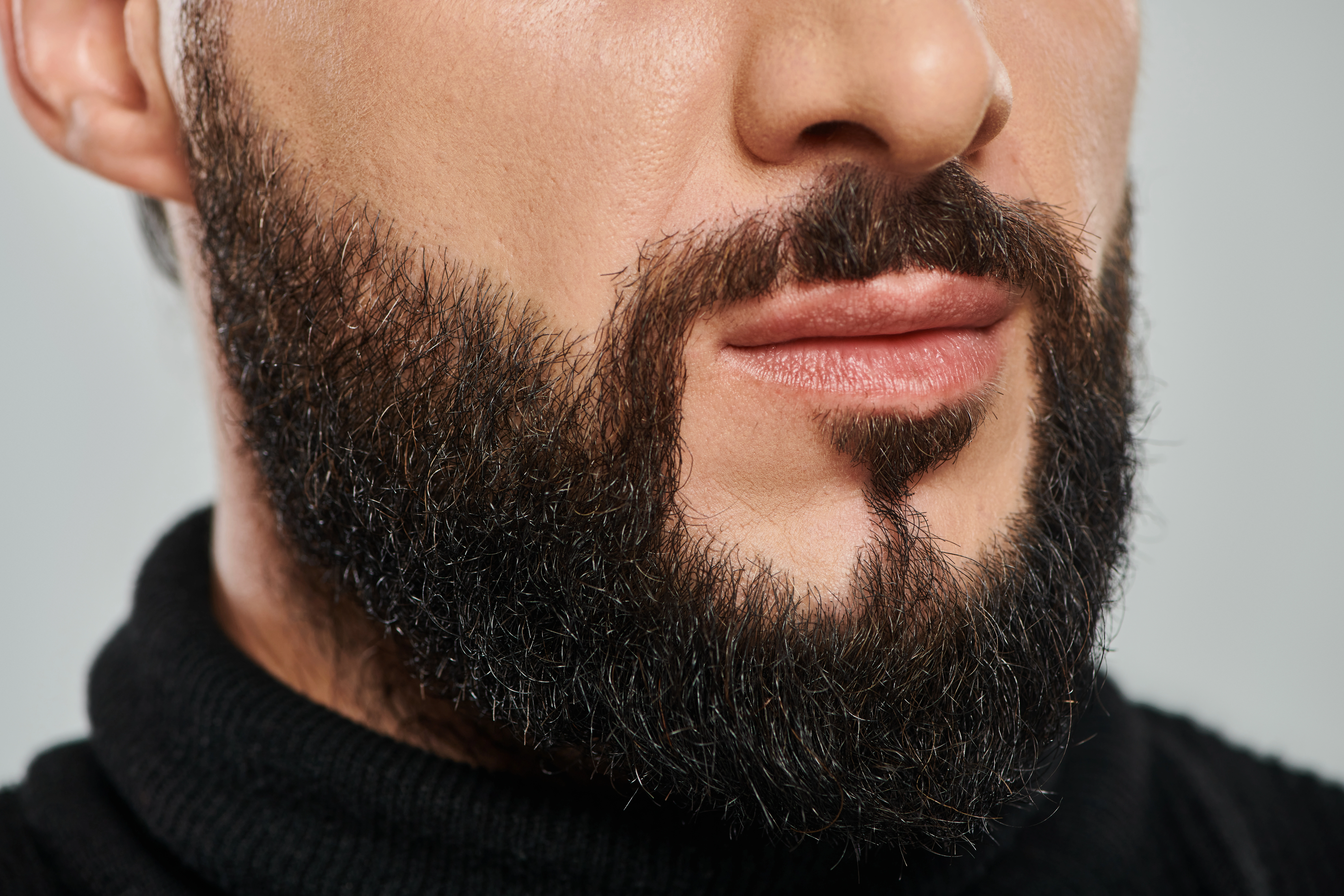 Close-up of a groomed beard