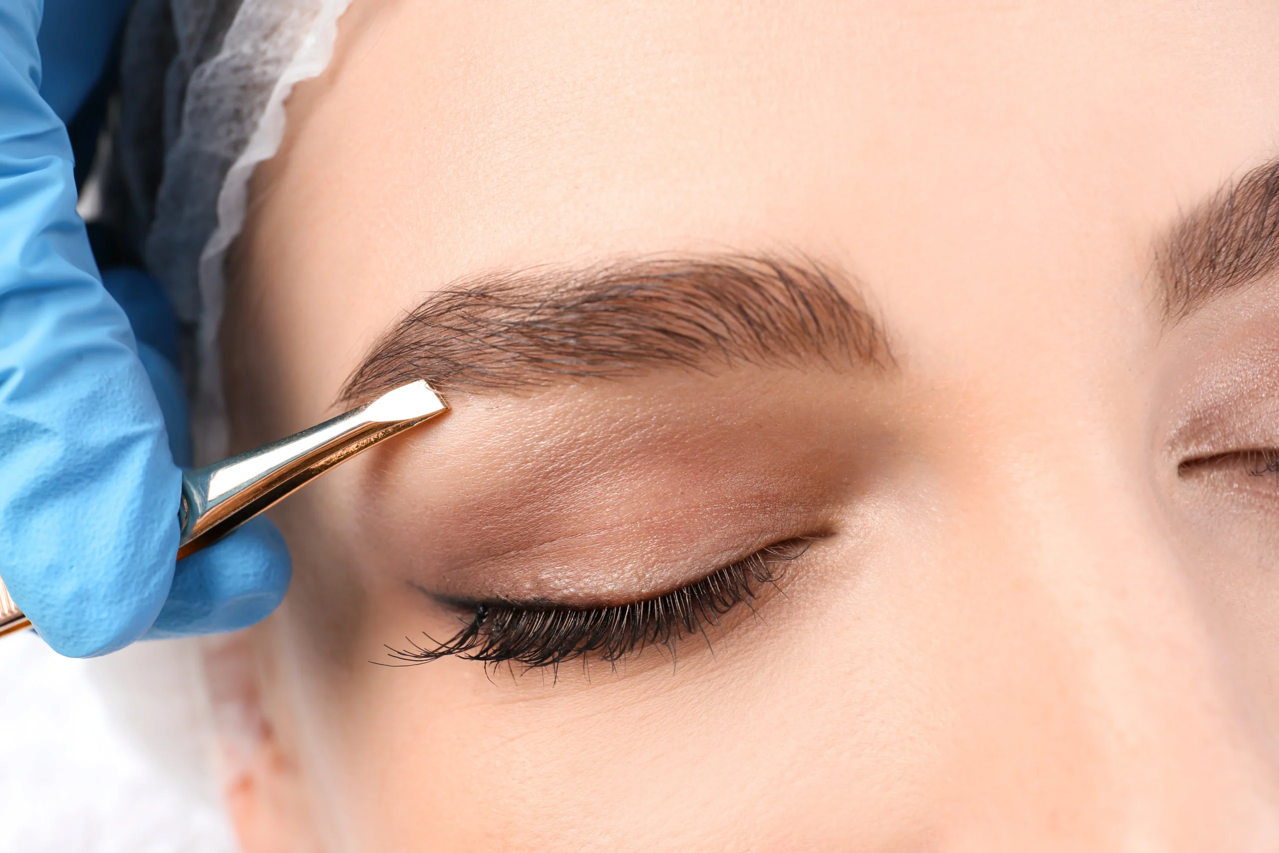 Eyebrow shaping treatment detail